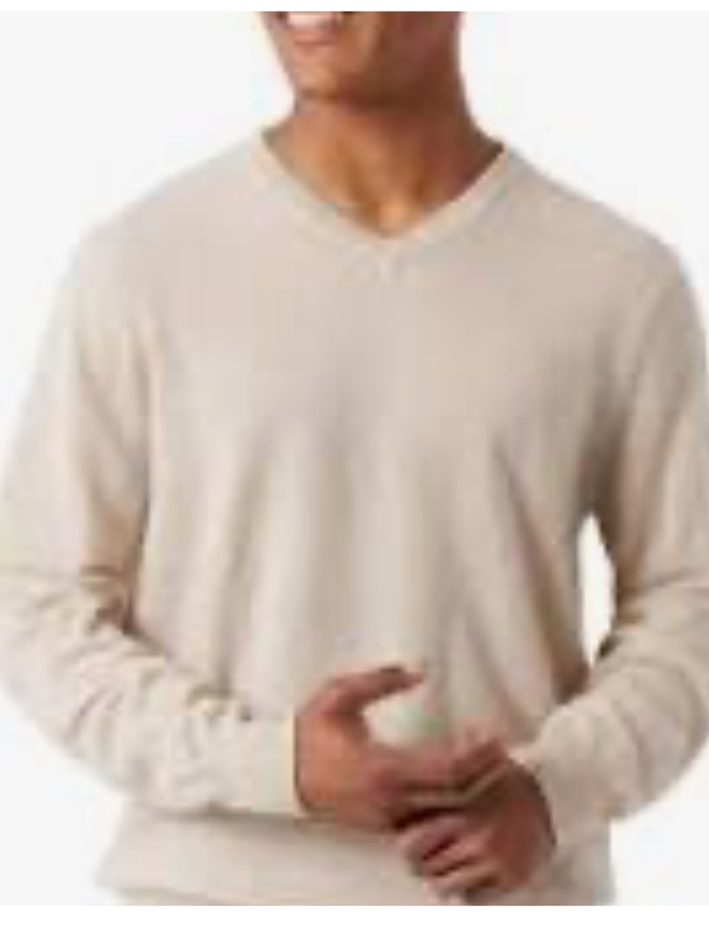 NWT Tahari Men's V-Neck 100% Cashmere Sweater in Light Beige XXL